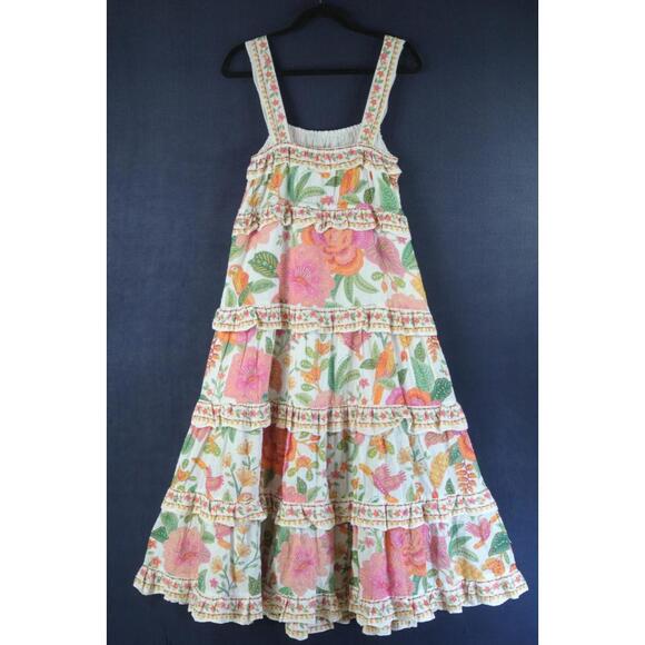 NEW, Farm Rio Square-Neck Tiered Ruffle Dress SZ L #MD1078 - Picture 3 of 11